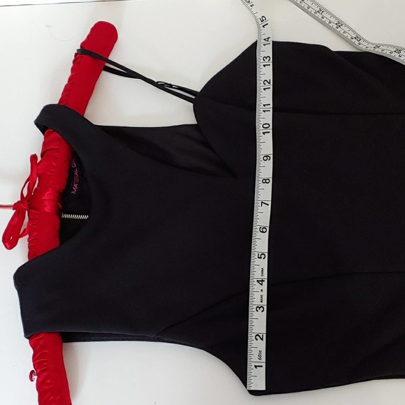 Black Mini Bodycon Asymetrical Neckline Party Dress / Cocktail Dress Sz M - Picture 6 of 8